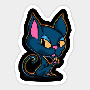 Cute Magic Cartoon Cat Sticker